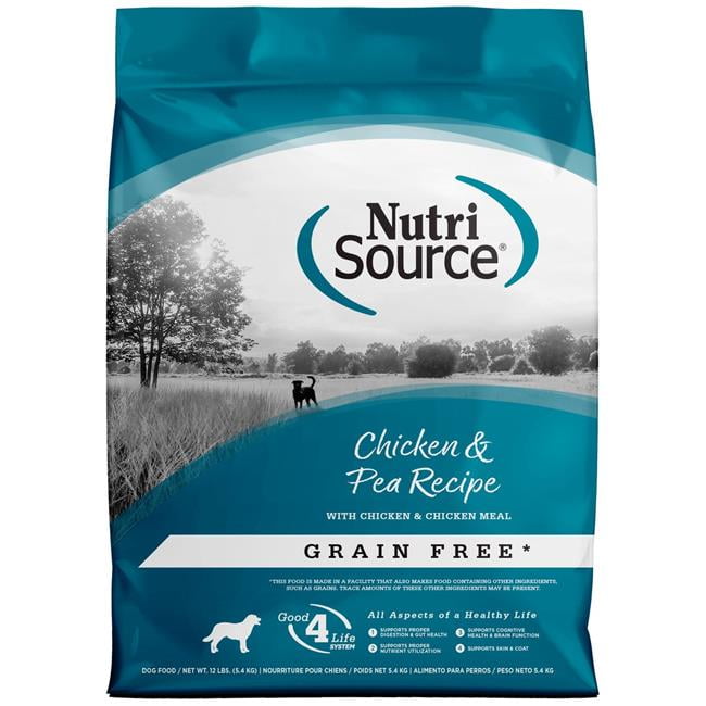 Nutri Source 125132 12 lbs Grain Free Chicken & Peas Dog Food - MP80