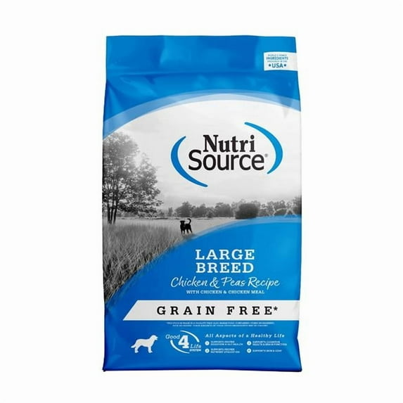 NutriSource Grain Free Small Bites Chicken & Pea Recipe with Chicken & Chicken Meal Dog Food 12 lb