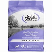 NutriSource Grain Free Small & Medium Breed Puppy with Turkey, Turkey Meal & Whitefish Meal Dog Food 12 lb