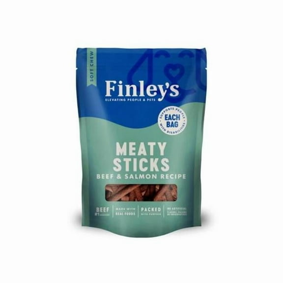 Nutri Source 112509 5 oz Finleys Meaty Sticks Beef & Salmon Dog Treats - 12 Count