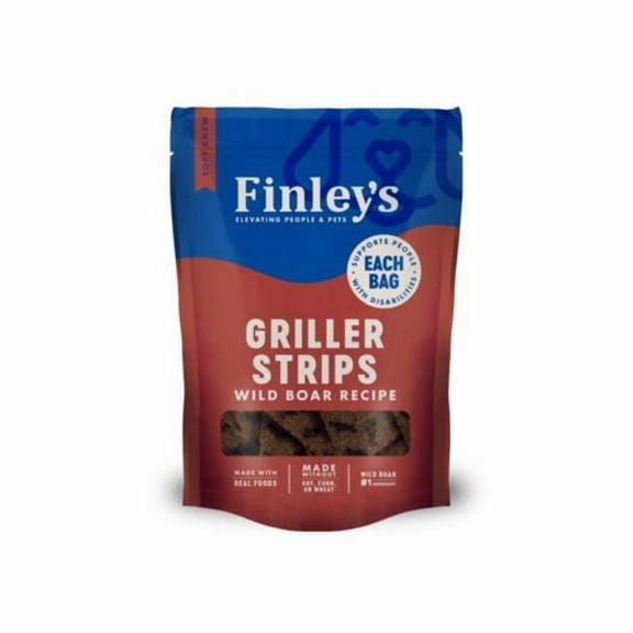 Nutri Source 112520 6 oz Finleys Griller Strips Wild Boar Dog Treats - 12 Count