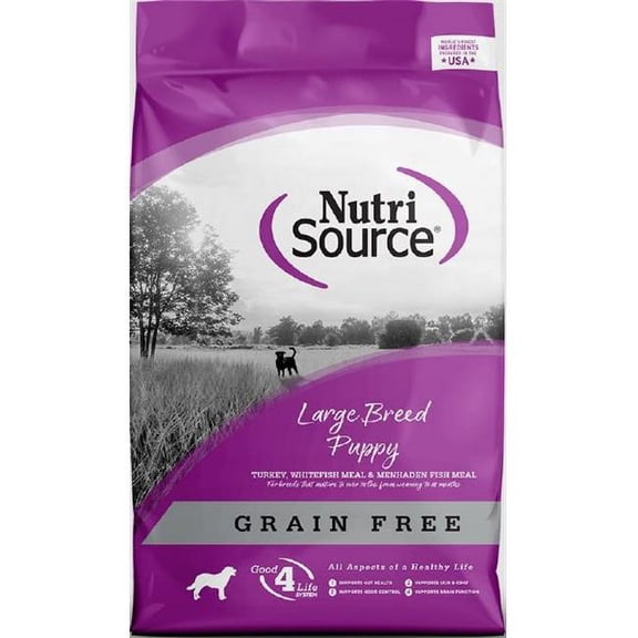 NutriSource Large Breed Grain Free Puppy Dog Food 26 lb