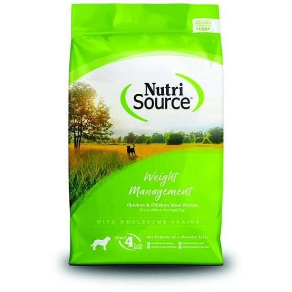 NutriSource Weight Management Chicken & Chicken Meal Recipe Dog Food 26 lb