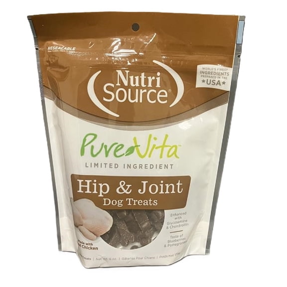 Nutri Source Pure Vita Hip And Joint Dog Treats With Chicken 6 Oz