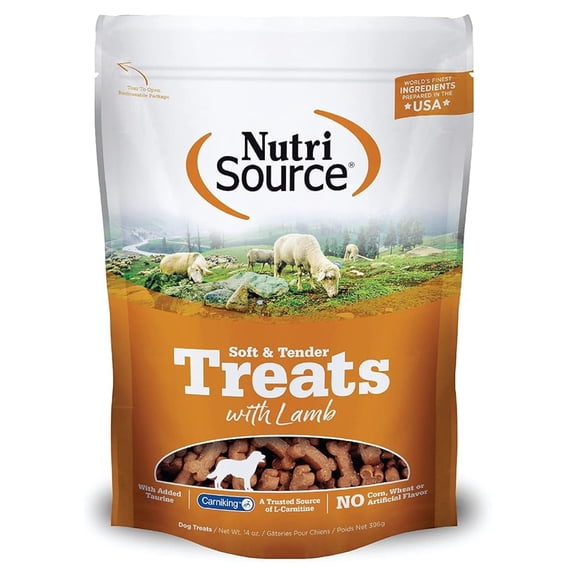 Nutri Source TU80021 14 oz Soft & Tender Lamb Treats for Dogs