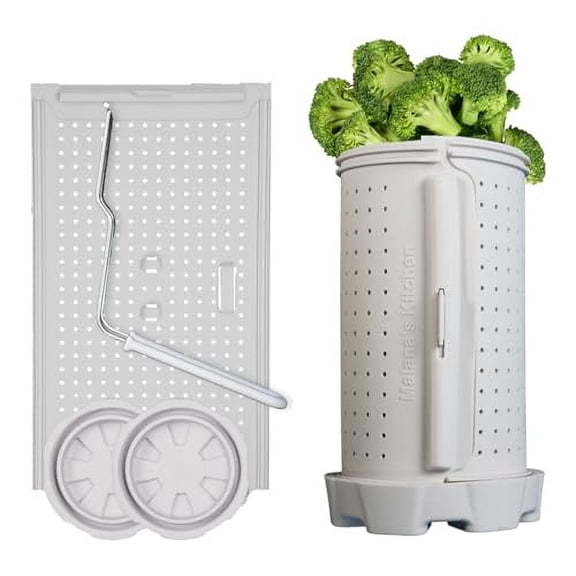 Nutri Steamer Basket 4 in 1 - Premium Platinum Silicone Vegetable Steamer and Strainer, Compatible with Instant Pot 8qt + 100% Food safe, Kitchen Device for Steaming, Boiling, Baking and Storing