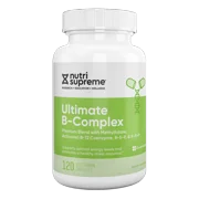 Nutri Supreme Ultimate B-Complex with Methylfolate, Methylcobalamin B12, P-5-P & R-5-P, High Potency B Vitamin Complex, 120 Vegetarian Capsules