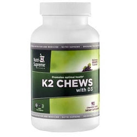 Nutri-Supreme Research Kosher Vitamin K2 with D3 Chews - 90 Chewable Tablets
