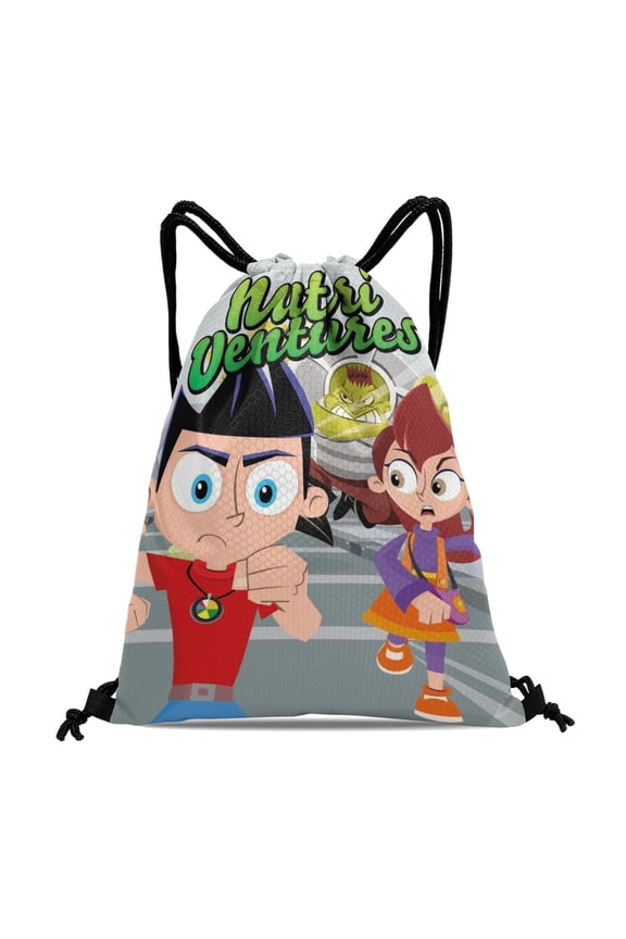 Nutri Ventures Drawstring Backpack Bag Party Favors Goodies Merch Gym Waterproof Swimming Beach Fans