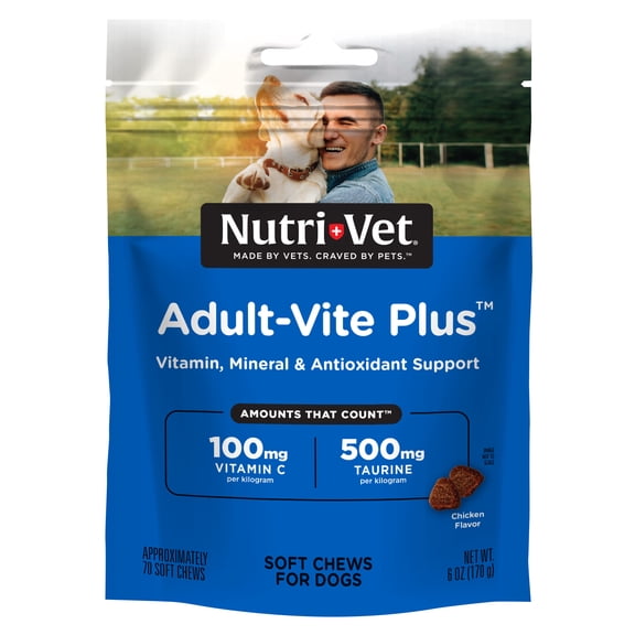 Nutri-Vet Adult-Vite Plus Soft Chews for Dogs- Supports Everyday Wellbeing- 70ct.- 6oz.