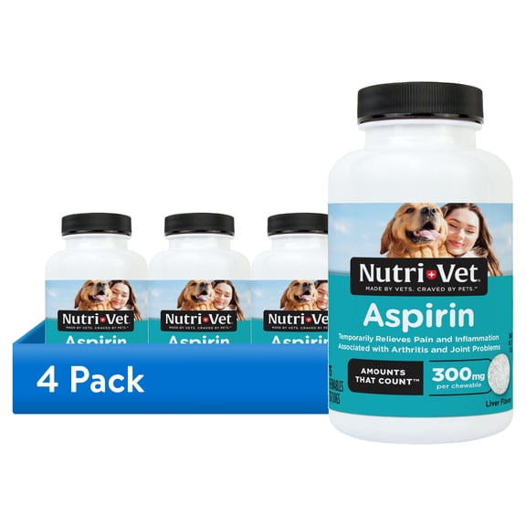 (4 pack) Nutri-Vet Aspirin for Dogs - Medium to Large Dogs - 300mg - 75 count