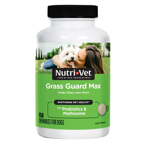 Nutri-Vet Grass Guard Chewables for Dogs- Made with Probiotics and Digestive Enzymes- Prevent Lawn Burn from Urine- 150 Count