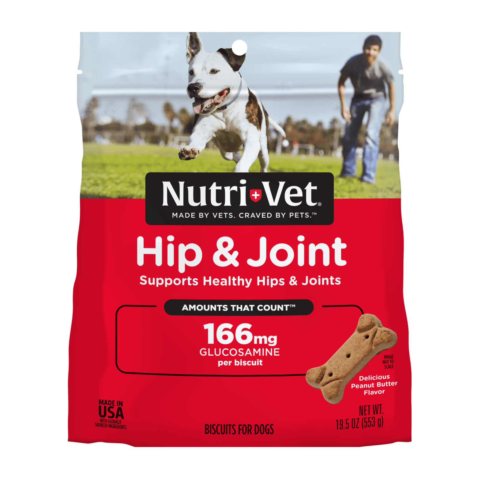 Nutri-Vet Hip & Joint Biscuits for Dogs - Tasty Dog Glucosamine Treat ...