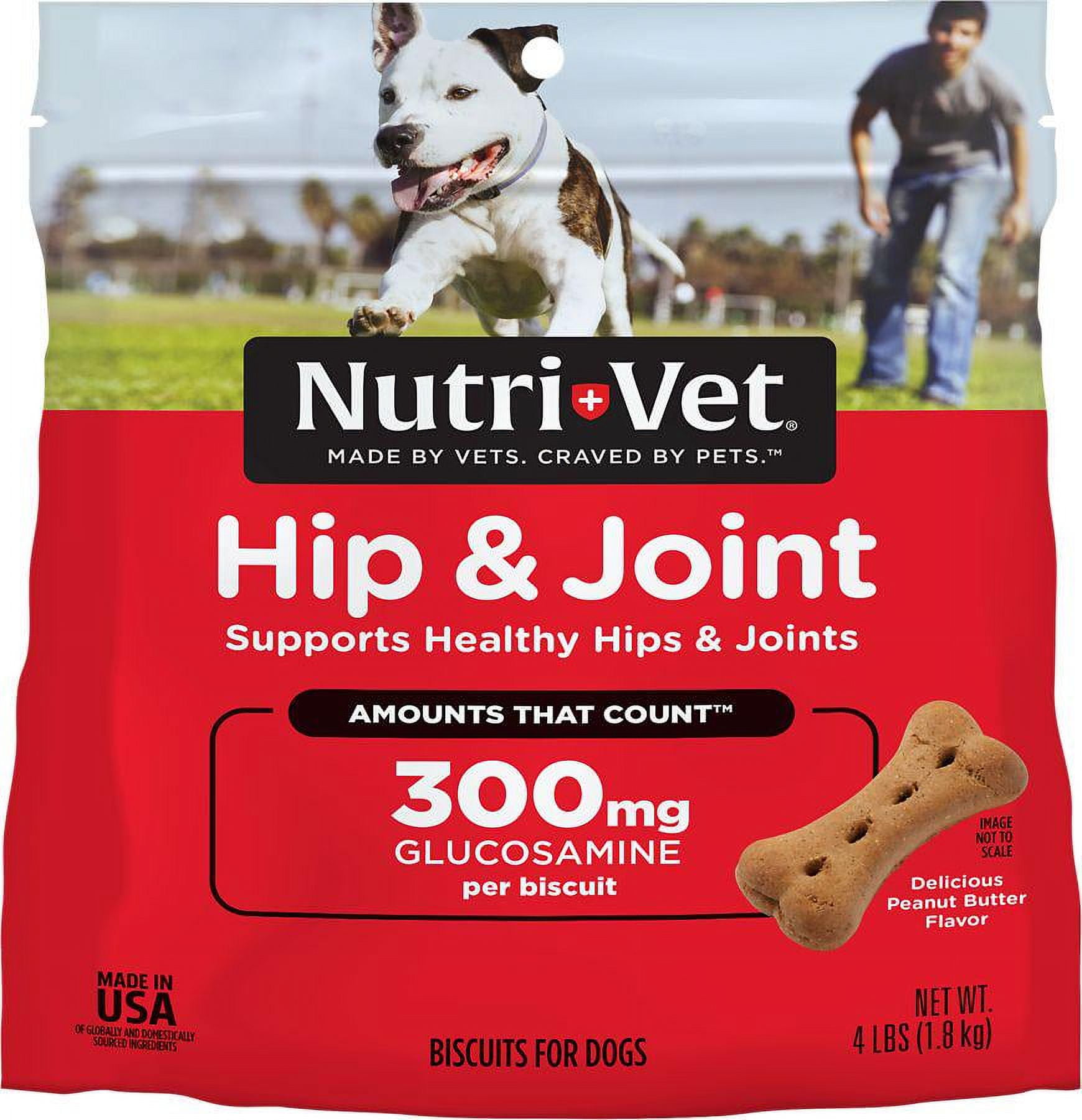NutriVet Hip and Joint Extra Strength Peanut Butter Biscuits for Large Dogs, 4 lb.