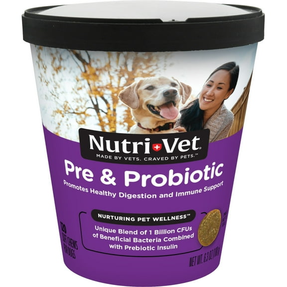 Nutri-Vet Pre/Probiotic Immune Supporting Soft Chews for Dogs - 120 Ct.