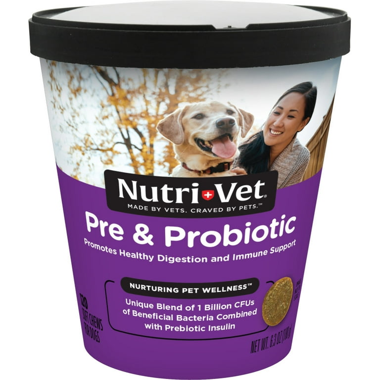 Nutri Vet Pre Probiotic Immune Supporting Soft Chews for Dogs 120 Ct