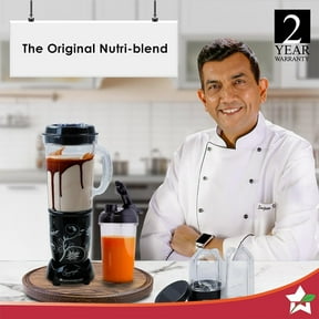Nutri-blend Juicer, Mixer, Grinder, Blender & Smoothie Maker 500W 22000 RPM Full Motor  Jars Recipe book by Chef Sanjeev Kapoor 2 Jar, 3 Jar Black