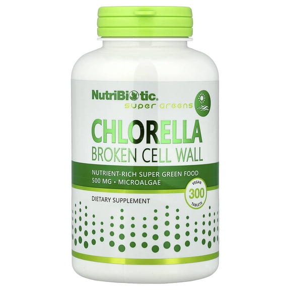 NutriBiotic Chlorella, 300 Vegan Tablets (500 mg per Tablet)