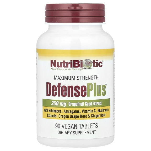 NutriBiotic DefensePlus, Immune Support with GSE, 90 Tablets