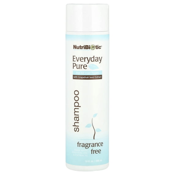 NutriBiotic Everyday Pure Shampoo, For All Hair Types, Fragrance Free, 10 fl oz (296 ml)