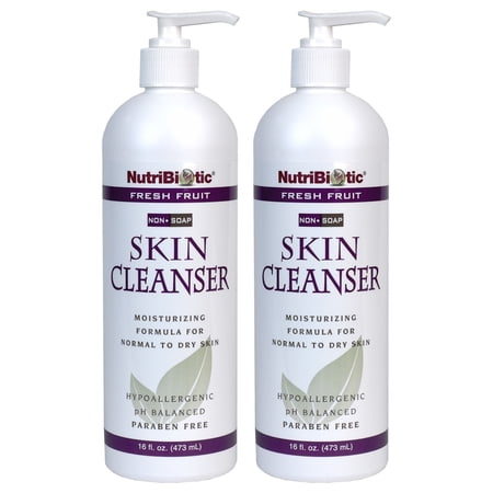 NutriBiotic Fresh Fruit NonSoap Skin Cleanser, 16 oz Twin Pack with GSE (Citricidal)