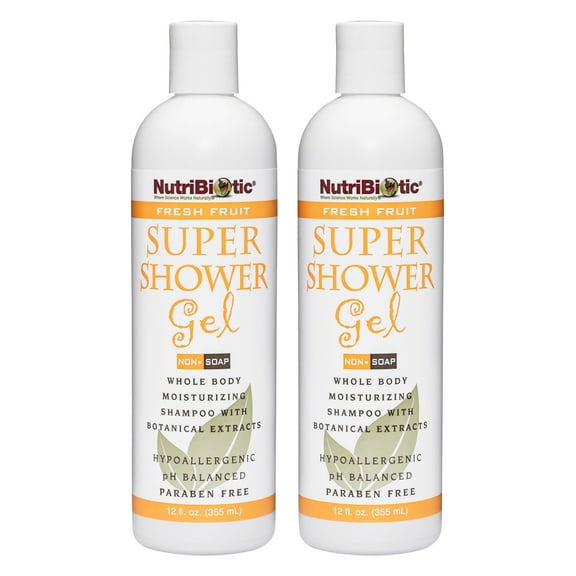 NutriBiotic Fresh Fruit Super Shower Gel, 12 Oz Twin Pack