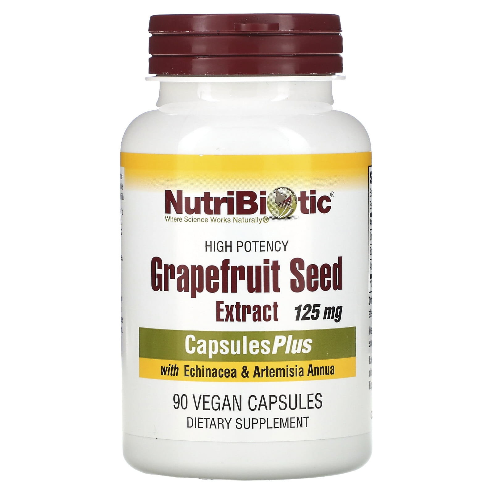 NutriBiotic Grapefruit Seed Extract CapsulesPlus, 90 Count Capsules ...