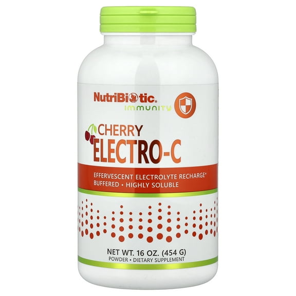 NutriBiotic Immunity, Cherry Electro-C Powder, Cherry, 16 oz (454 g)
