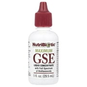 NutriBiotic Maximum GSE, 1 oz Liquid Grapefruit Seed Extract Concentrate, Overall Health Support