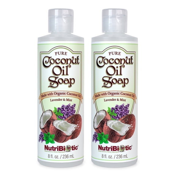 NutriBiotic Organic Pure Coconut Oil Soap, Lavender & Mint, 8 Oz Twin Pack