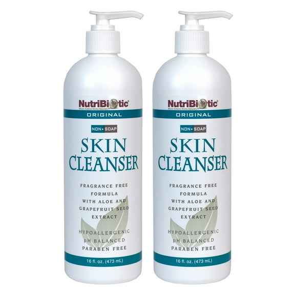 NutriBiotic Original NonSoap Skin Cleanser, 16 Oz Twin Pack with GSE (Citricidal)