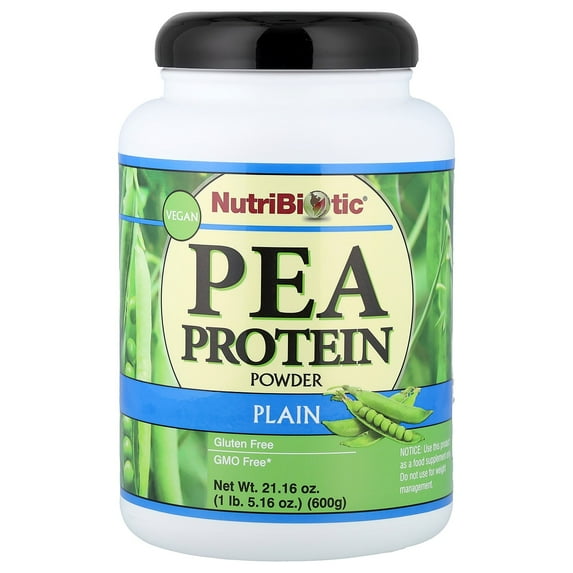 NutriBiotic Pea Protein Powder, Plain, 1 lb 5.16 oz (600 g)