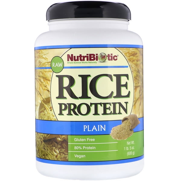 NutriBiotic, Raw Rice Protein, Plain , 1 lb. 5 oz