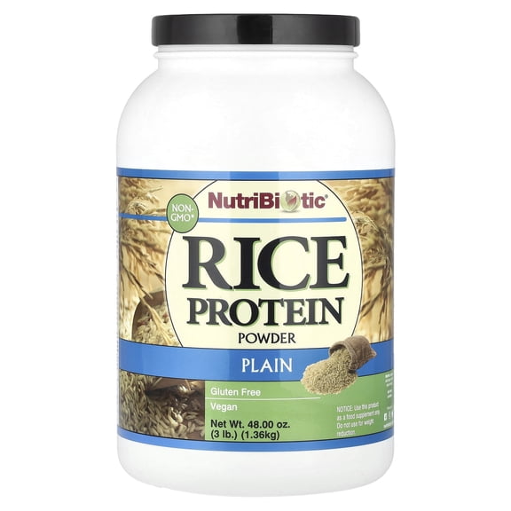 NutriBiotic Plain Rice Protein, 3 Lb (1.36kg)