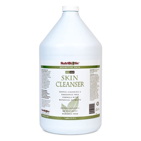 NutriBiotic Sensitive Skin NonSoap Skin Cleanser, 1 Gallon with GSE (Citricidal)