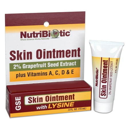 NutriBiotic Skin Ointment, 2% Grapefruit Seed Extract with Lysine, 0.5 fl oz (15 ml)