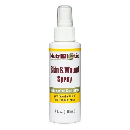 NutriBiotic Skin & Wound Spray with GSE, Plus Tea Tree & Lemon Essential Oils, 4 Fl Oz