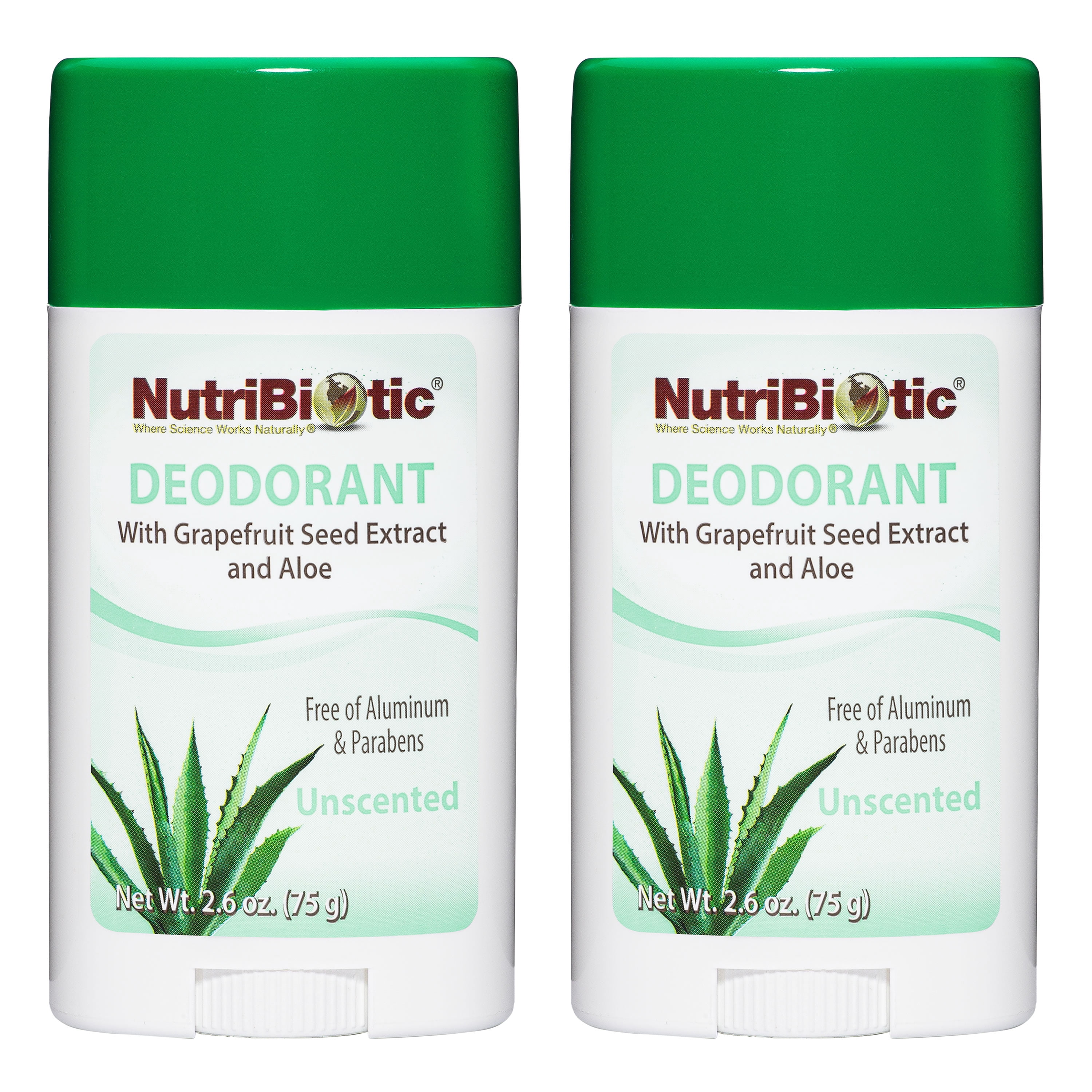 NutriBiotic Unscented Deodorant with GSE, 2.6 Ounce Stick, Twin Pack ...