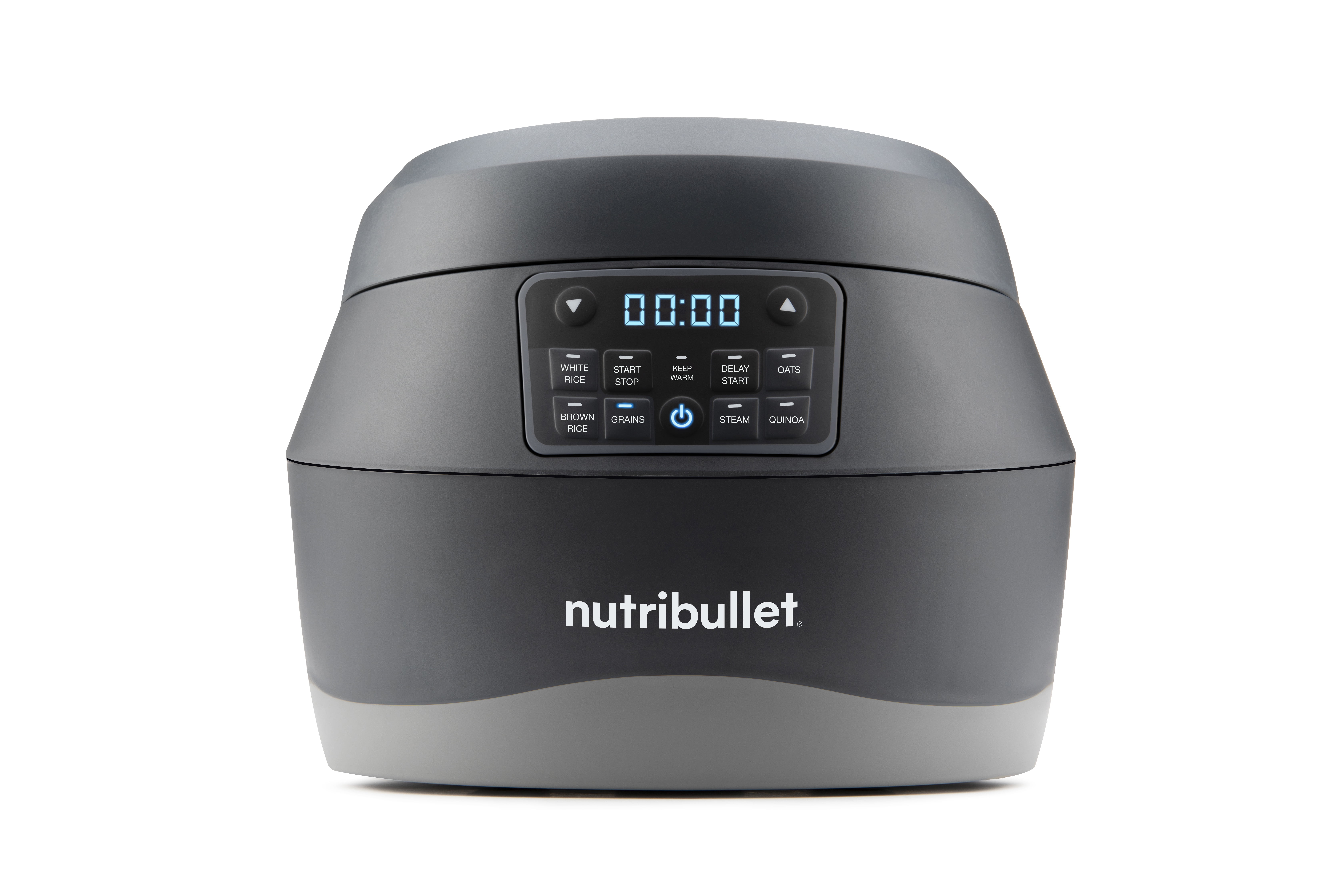 NutriBullet 10-Cup Gray Electric Non-Stick Grain Cooker with Steamer