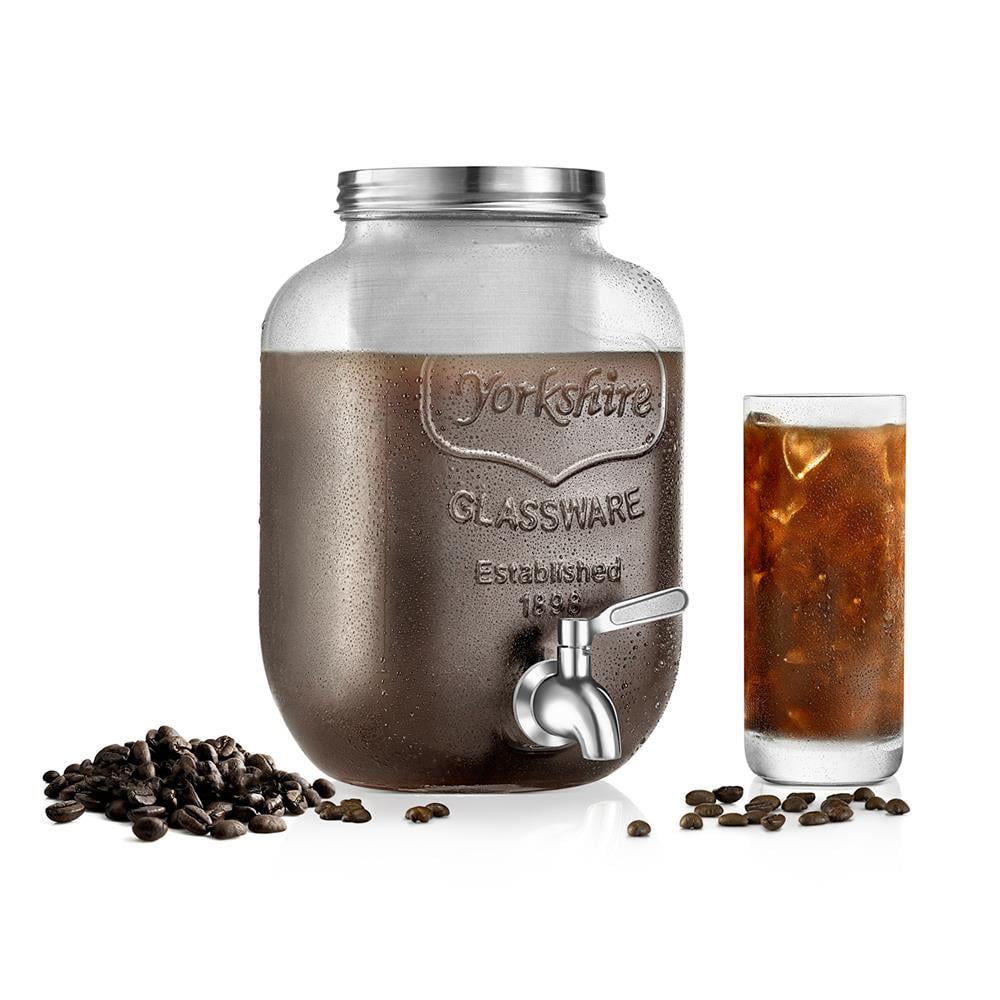 Nutrichef 1 Gallon Glass Coffee Maker - Wide-Mouth Authentic Mason Jar, Cold Brew Coffee Maker