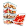 thumbnail image 1 of NutriChef 10-Piece Stackable Superior Glass Meal-prep Storage Containers w/Air Hole (Green), 1 of 7