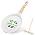 thumbnail image 1 of NutriChef 11” Non-Stick Crepe Pan with Wooden Spreader, Durable Marble Coated Dosa Pan, Bakelite And Wood Handle With Induction Bottom, Easy-to-Clean, Stain-Resistant (White Cream Marble), 1 of 7
