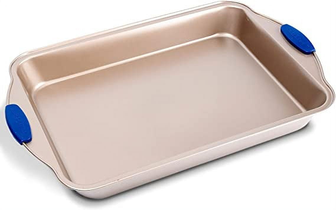 NutriChef 18" Non-Stick Carbon Steel Baking Pan with Blue Silicone Handles