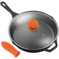 thumbnail image 1 of NutriChef 12" Pre Seasoned Nonstick Cast Iron Frying Pan with Lid & Handle Cover, 1 of 7
