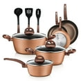thumbnail image 1 of NutriChef 12Piece Set Brown Kitchenware Pots & Pans-Stylish Cookware, 1 of 5