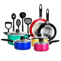 NutriChef 15 Piece Kitchenware Pots & Pans Non-Stick Cookware Set