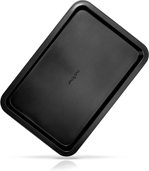 NutriChef 17” Non-Stick Cookie Sheet, Large Gray Commercial Grade Restaurant Quality Carbon Metal