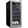 thumbnail image 1 of NutriChef 18 Bottle Dual Zone Cooler for Wines Chiller, Freestanding Compact Countertop Mini Fridge, 1 of 9