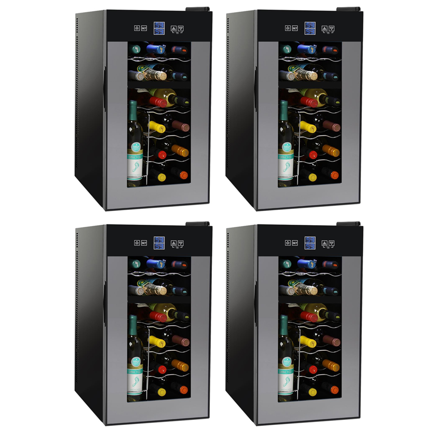 NutriChef 18 Bottle Dual Zone Thermoelectric Wine Chiller Cooler Cellar