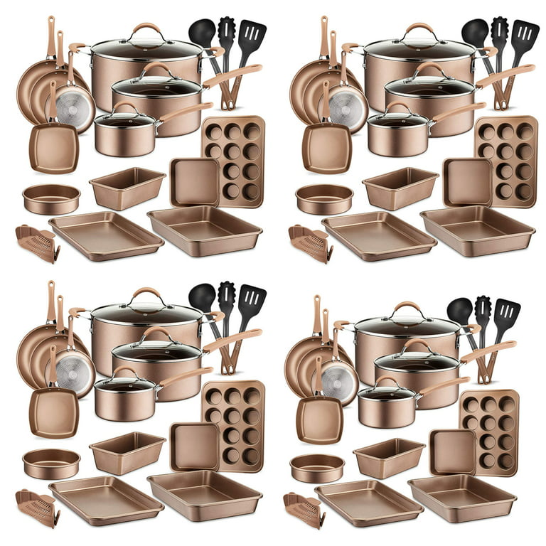 Nutrichef Nonstick Cooking Kitchen Cookware Pots and Pans, 20 Piece Set